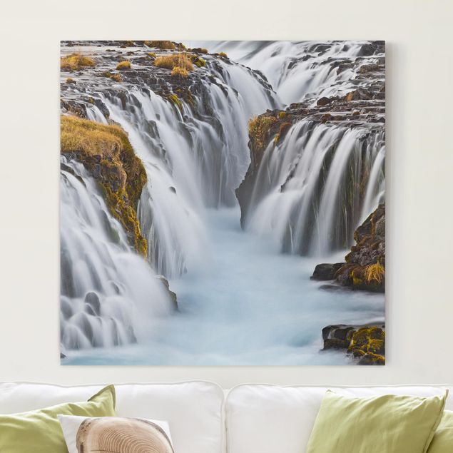 Lienzos de dunas Brúarfoss Waterfall In Iceland