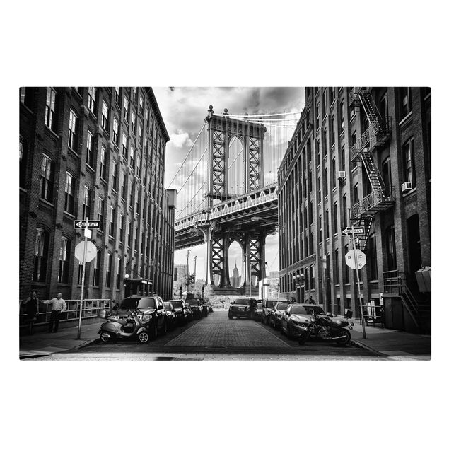 Lienzos en blanco y negro Manhattan Bridge In America