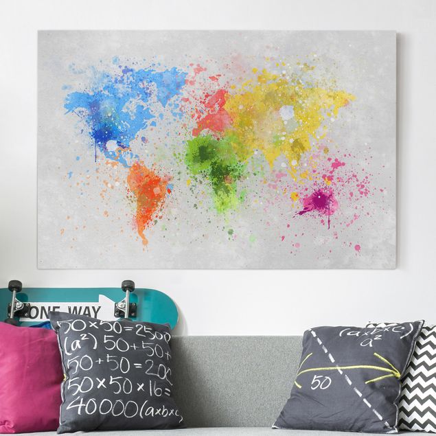 Decoración habitacion bebé Colourful Splodges World Map