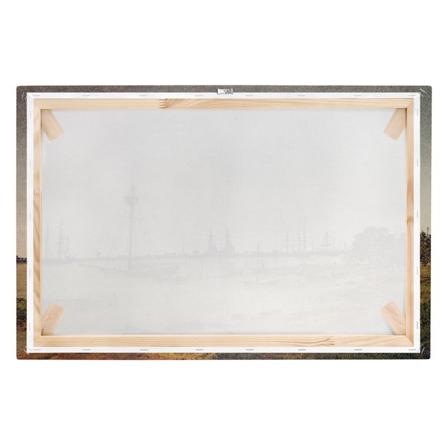 Lienzos de cuadros famosos Caspar David Friedrich - Harbor at Moonlight