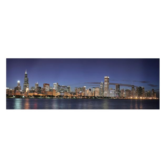 Cuadros decorativos Chicago Skyline At Night