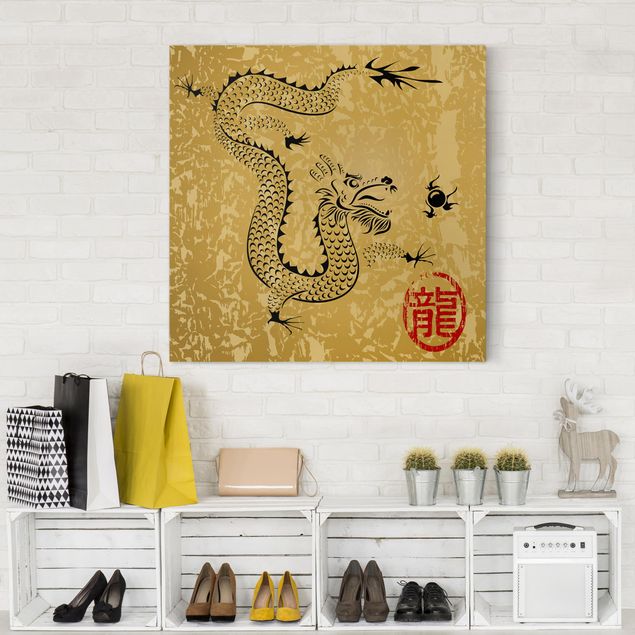 Lienzo zen Chinese Dragon