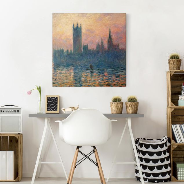 cuadros-arquitectura-skyline-londres Claude Monet - London Sunset
