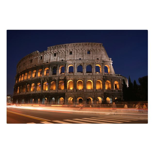 Lienzos de ciudades Colosseum in Rome at night