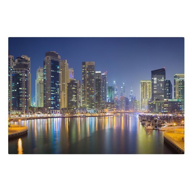 Lienzos ciudades Dubai Night Skyline