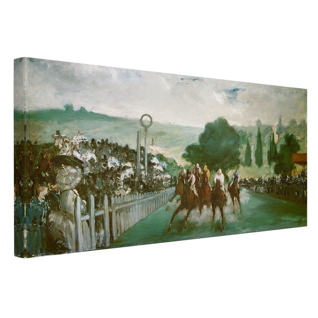 Lienzo de caballos Edouard Manet - Races At Longchamp