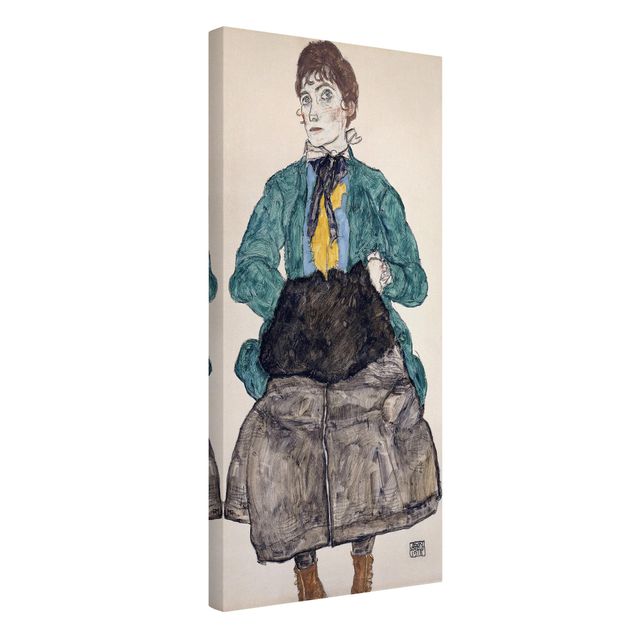 Estilos artísticos Egon Schiele - Woman In Green Blouse With Muff