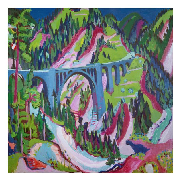 Cuadros de montañas Ernst Ludwig Kirchner - The Bridge near Wiesen