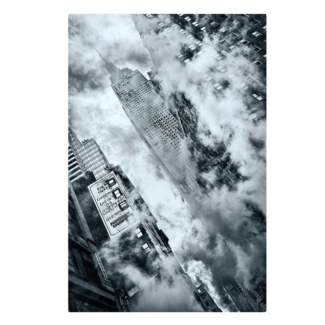 Lienzos blanco y negro Facade Of The Empire State Building
