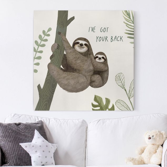 Decoración habitacion bebé Sloth Sayings - Back