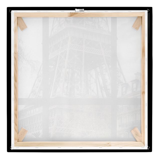 Cuadros en blanco y negro Window View Paris - Close To The Eiffel Tower