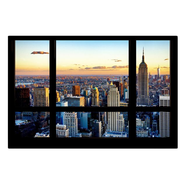 Lienzos ciudades Window view - Sunrise New York