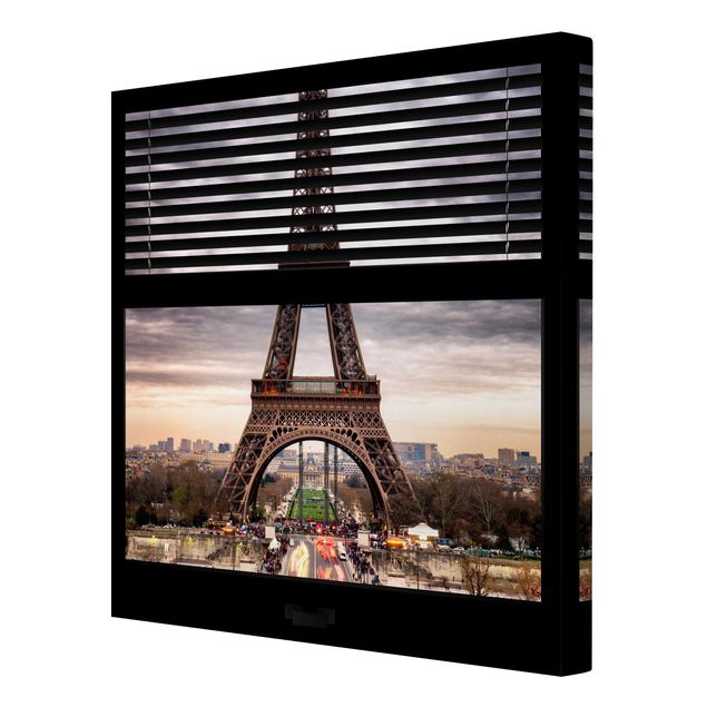 Cuadros modernos Window Blinds View - Eiffel Tower Paris