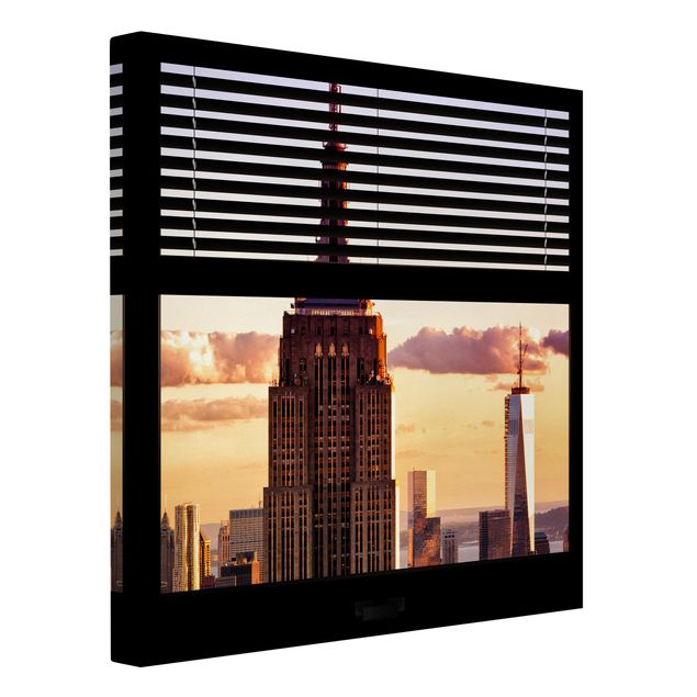 Lienzos ciudades del mundo Window View Blind - Empire State Building New York