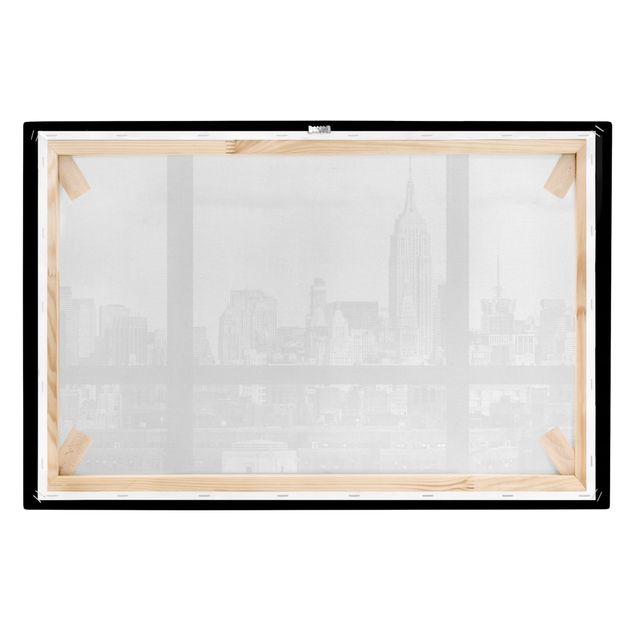 Cuadros a blanco y negro Window Manhattan Skyline black-white