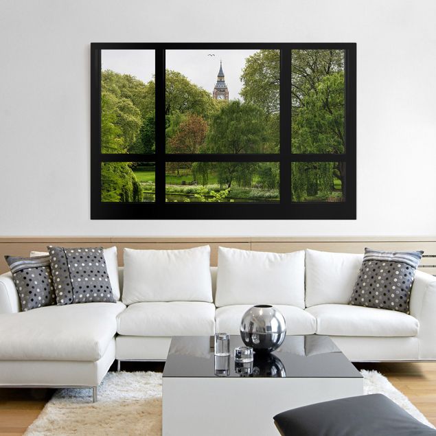 cuadros-arquitectura-skyline-londres Window overlooking St. James Park on Big Ben