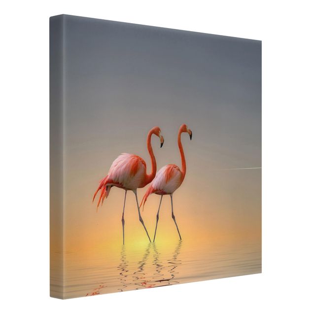 Lienzos de animales Flamingo Love