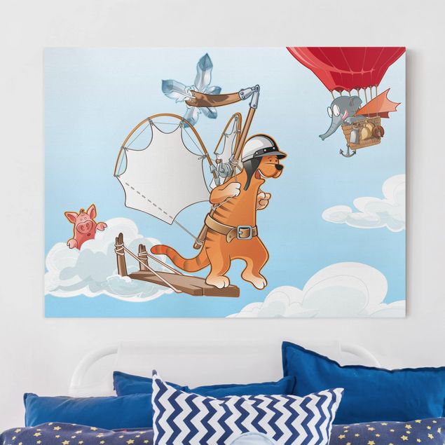 Decoración infantil pared Flying Farm Cat Out And About