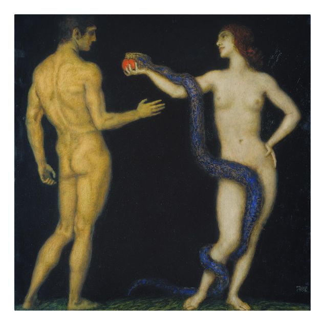 Cuadros desnudo Franz von Stuck - Adam and Eve