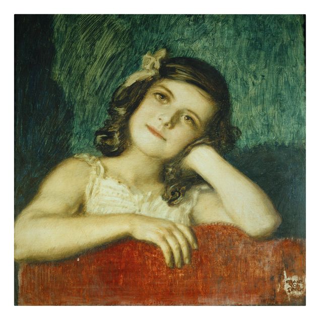 Lienzos de cuadros famosos Franz von Stuck - Mary, the Daughter of the Artist