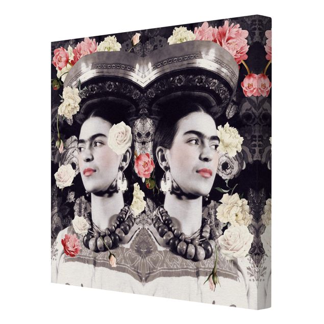 Cuadros negros Frida Kahlo - Flower Flood