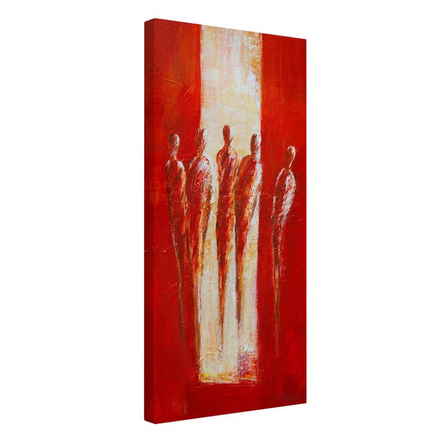 Lienzo abstracto Five Figures In Red 02