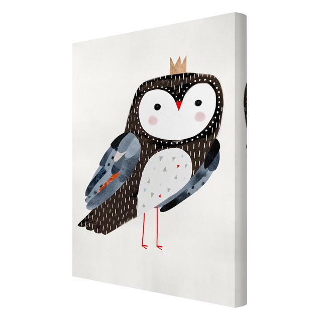 Lienzos decorativos Crowned Owl Dark