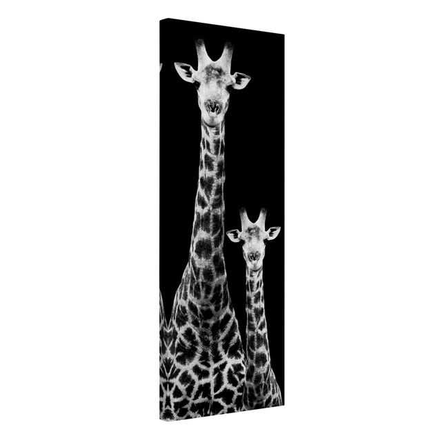 Lienzos de jirafas Giraffe Duo Black And White