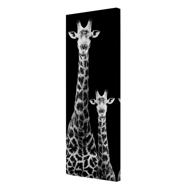 Lienzos blanco y negro Giraffe Duo Black And White
