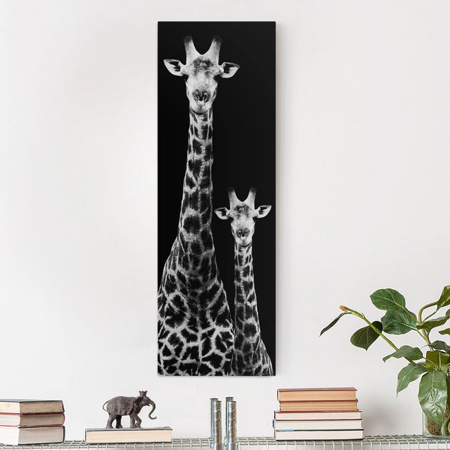 Cuadros de África Giraffe Duo Black And White
