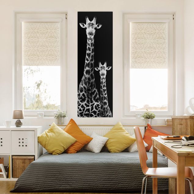 Cuadros a blanco y negro Giraffe Duo Black And White