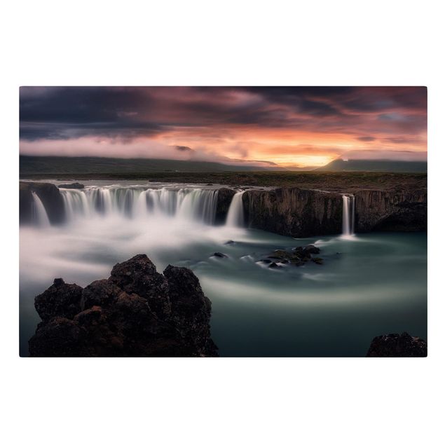 Lienzos paisajes naturales Goðafoss Waterfall In Iceland