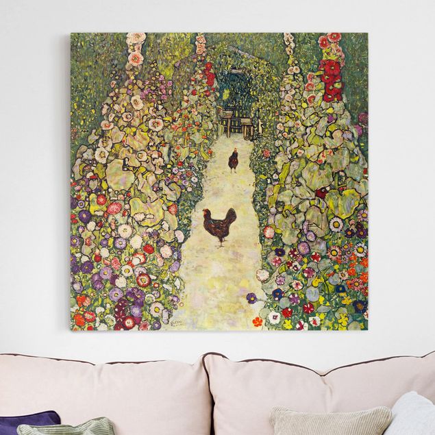 Decoración en la cocina Gustav Klimt - Garden Path with Hens
