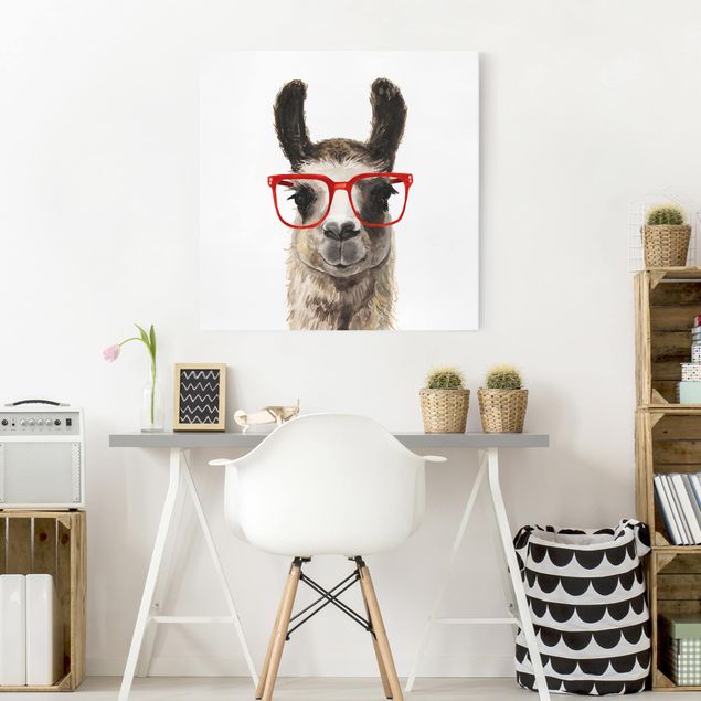 Lienzos de animales Hip Lama With Glasses II