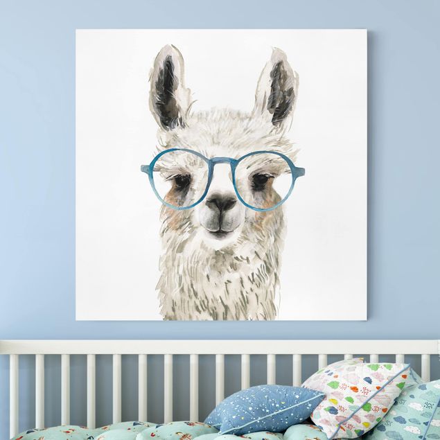 Decoración infantil pared Hip Lama With Glasses III