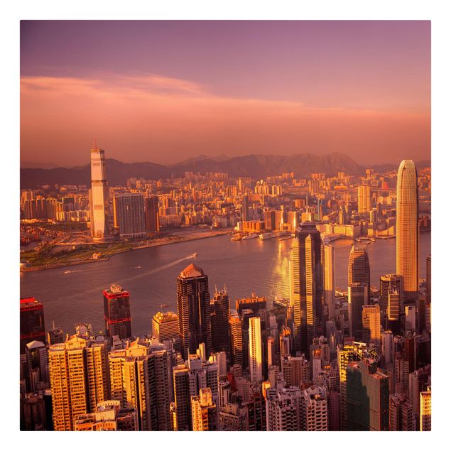 Cuadros ciudades Hong Kong Sunset