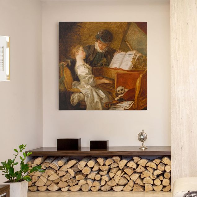 Láminas cuadros famosos Jean Honoré Fragonard - The Piano Lesson