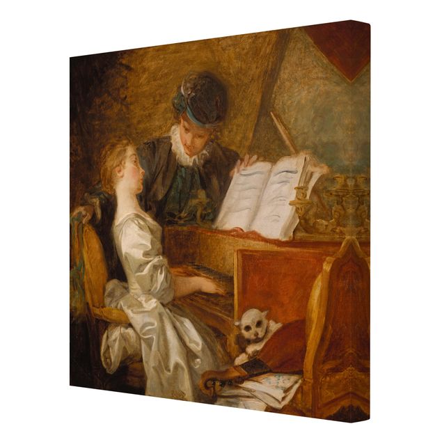 Láminas de cuadros famosos Jean Honoré Fragonard - The Piano Lesson