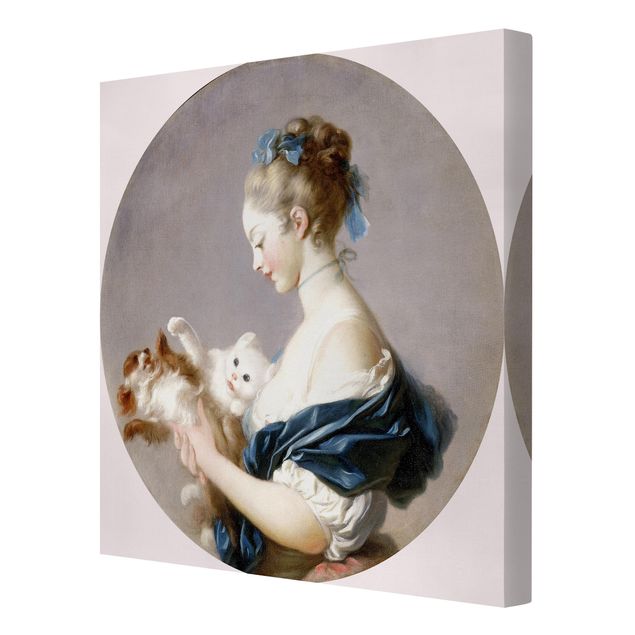 Reproducciones de cuadros Jean Honoré Fragonard - Girl playing with a Dog and a Cat