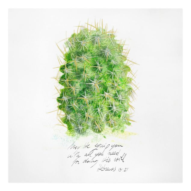 Cuadros verdes Cactus With Bibel Verse I