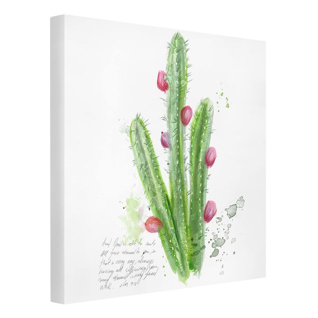 Cuadros de flores Cactus With Bibel Verse II
