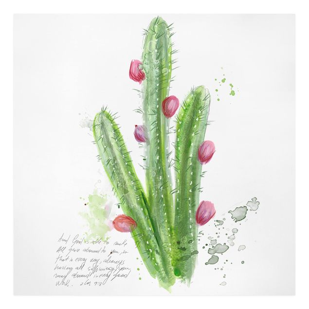 Cuadros verdes Cactus With Bibel Verse II