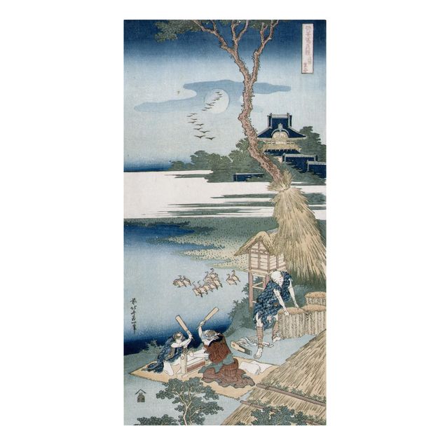 Cuadros de paisajes naturales  Katsushika Hokusai - A Peasant Crossing A Bridge