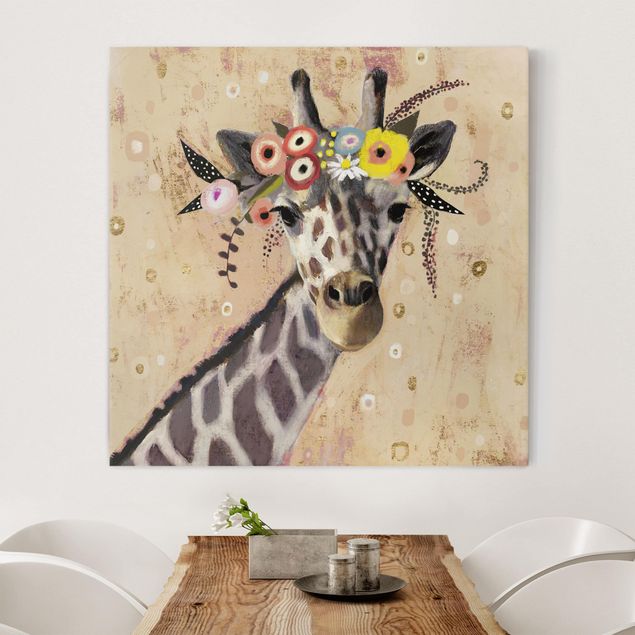 Lienzos de jirafas Klimt Giraffe