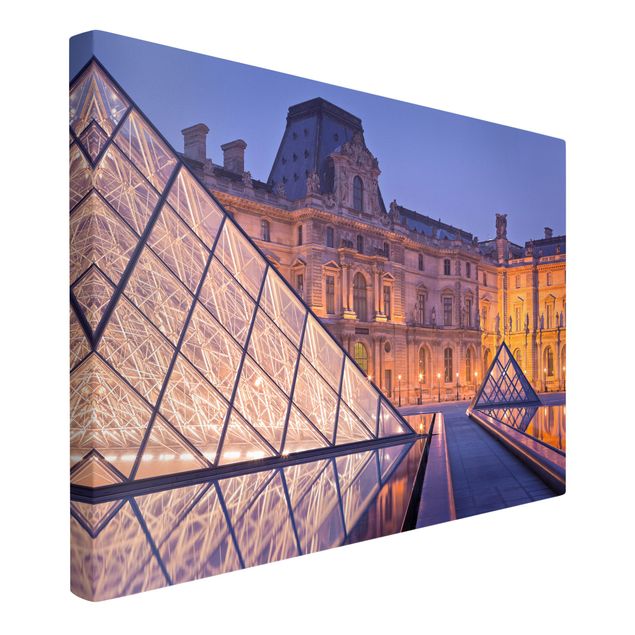Lienzos de ciudades Louvre Paris At Night