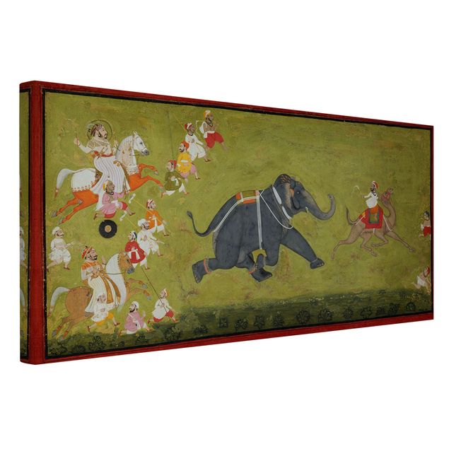 Reproducciones de cuadros Maharaja Jagat Singh Pursues A Fleeing Elephant