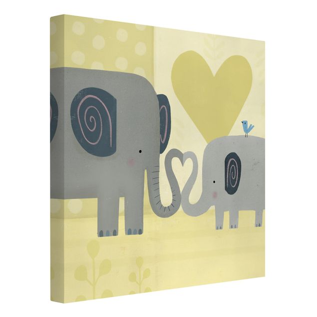 Cuadros románticos para dormitorios Mum And I - Elephants