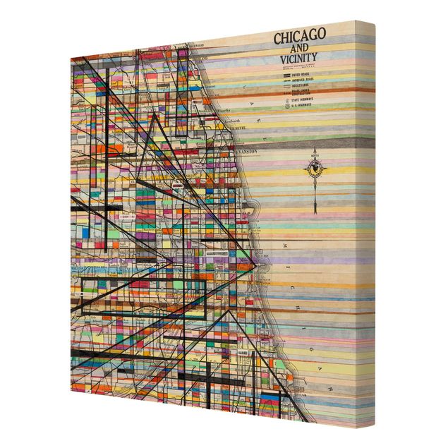 Cuadros modernos Modern Map Of Chicago
