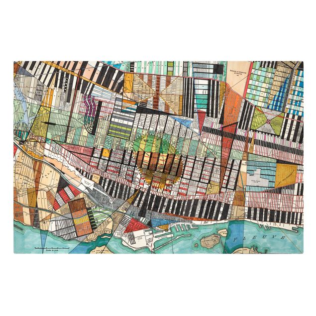Cuadros multicolor Modern Map Of Montreal