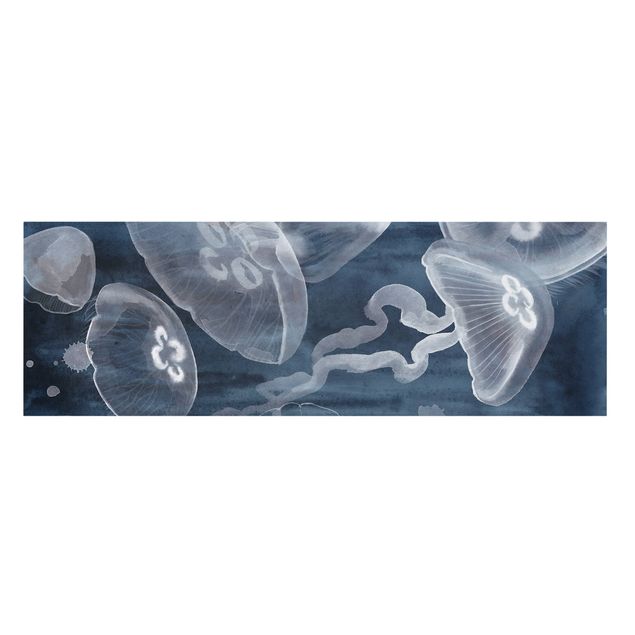 Cuadro azul Moon Jellyfish I
